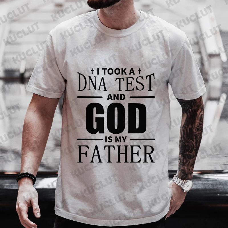 Religious Christian Tshirt For Unisex Took A Dna Test And God Is My Father Print Unisexs Tshirts Christian Cross Jesus Tee Clothes