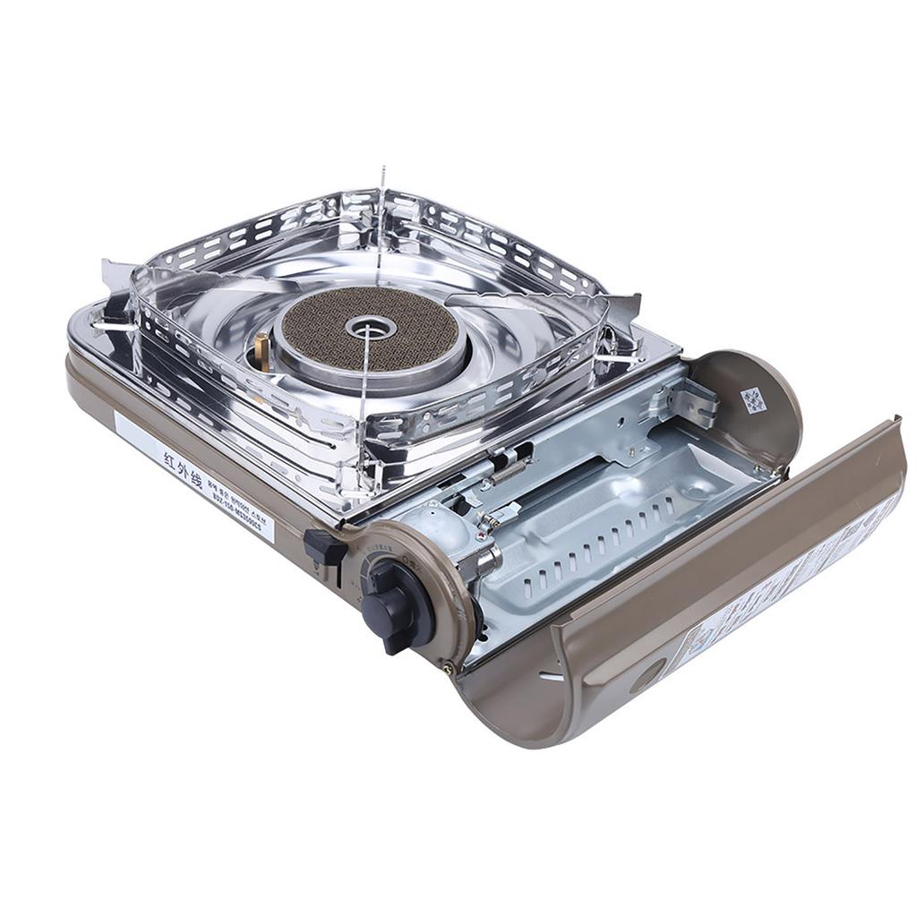 MS3500CS Kempingowa Butanowa Przenośna Kuchenka Gazowa Outdoor Wiatroodporna Przenośna Kuchenka Grillowa(Kawa Srebrna )