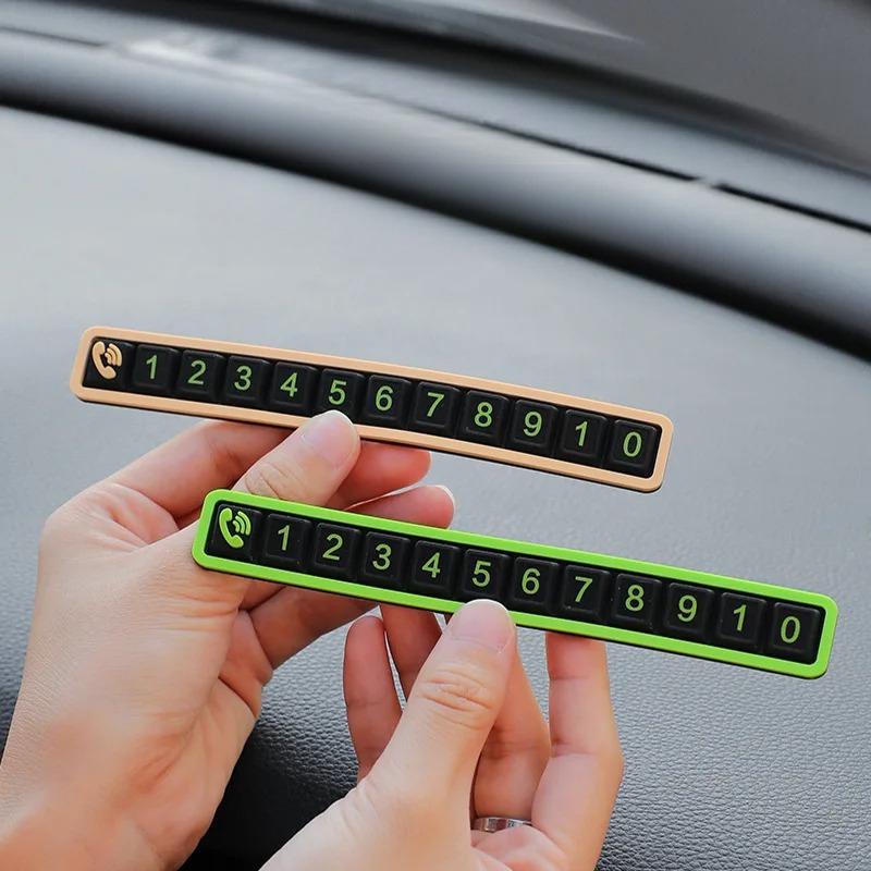 Car Temporary Parking Card Phone Number Card Plate Telephone Number Stop Luminous Parking Aid Garage Car Interior