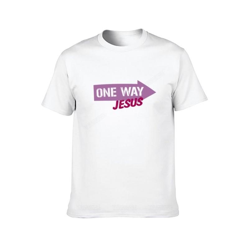 One Way Jesus TShirt Plus Size Tops Sweat Shirts Summer Top Aesthetic Clothes Heavyweight T Shirts for Men