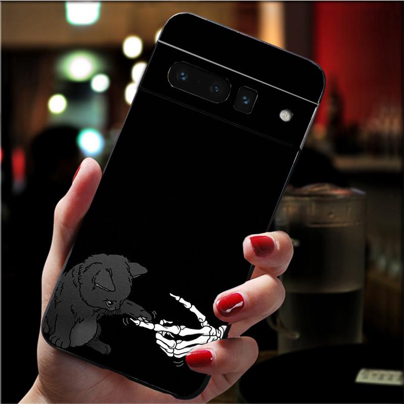 Skelett Katze Handyhülle für Google Pixel 10 9 Pro XL 9A 8 7 6 Pro Pixel 8A 7A 6A Pixel 8 7 6 5 Funda