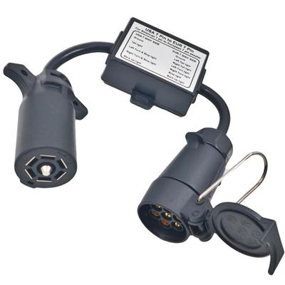 Trailer Light Converter USA 7 Pin Blade Socket To EUR 7 Pin Round Plug Trailer Taillight Circuit Separation Connector