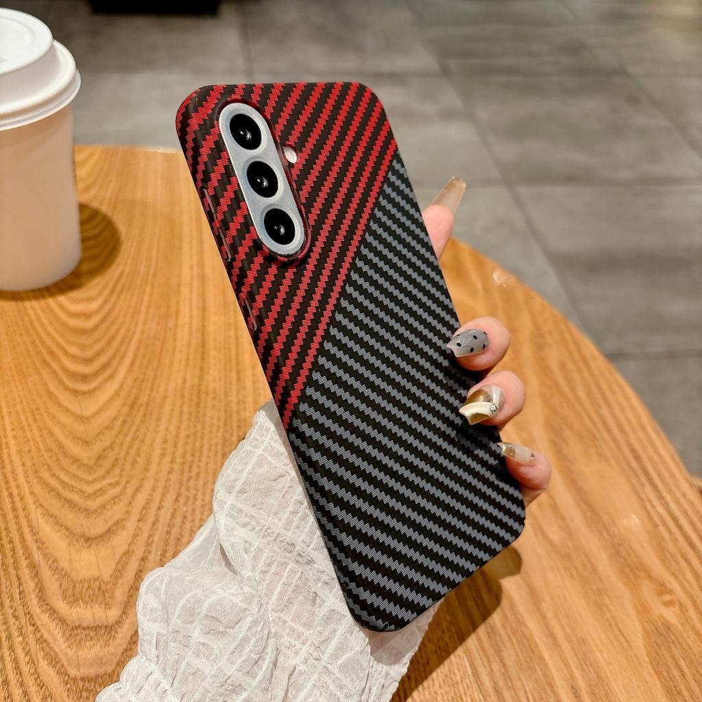 Carbon Fiber Plastic Case For Samsung S26 S25 S24 S23 S22 Note 20 Ultra 10 Plus A17 A15 A56 A16 A55 For Magsafe Magnetic Cover