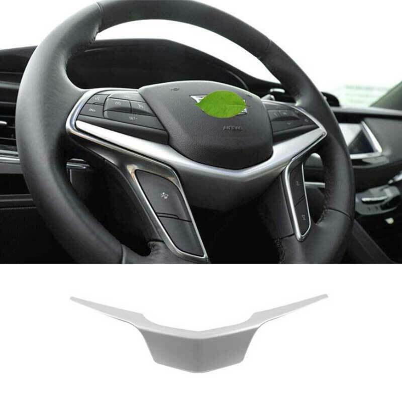 For Cadillac XT5 2017- Matte Silver Steering Wheel U Type Cover Trim 1PCS