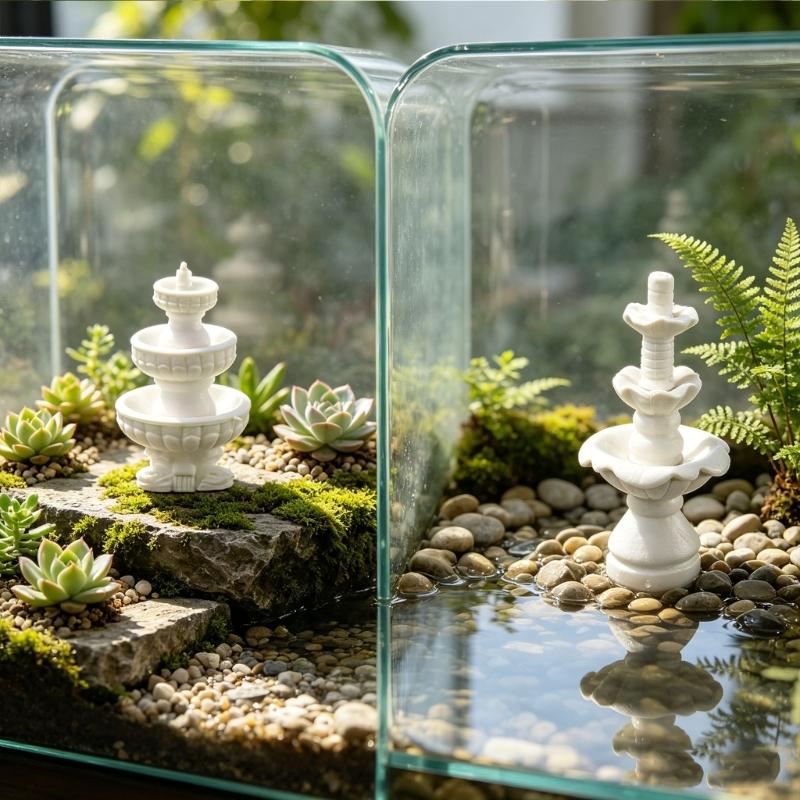 Miniature Fountain Decors Mini Water Feature for Miniature Landscape Bonsais Dollhouses Faery Garden DIY Scene Accessories