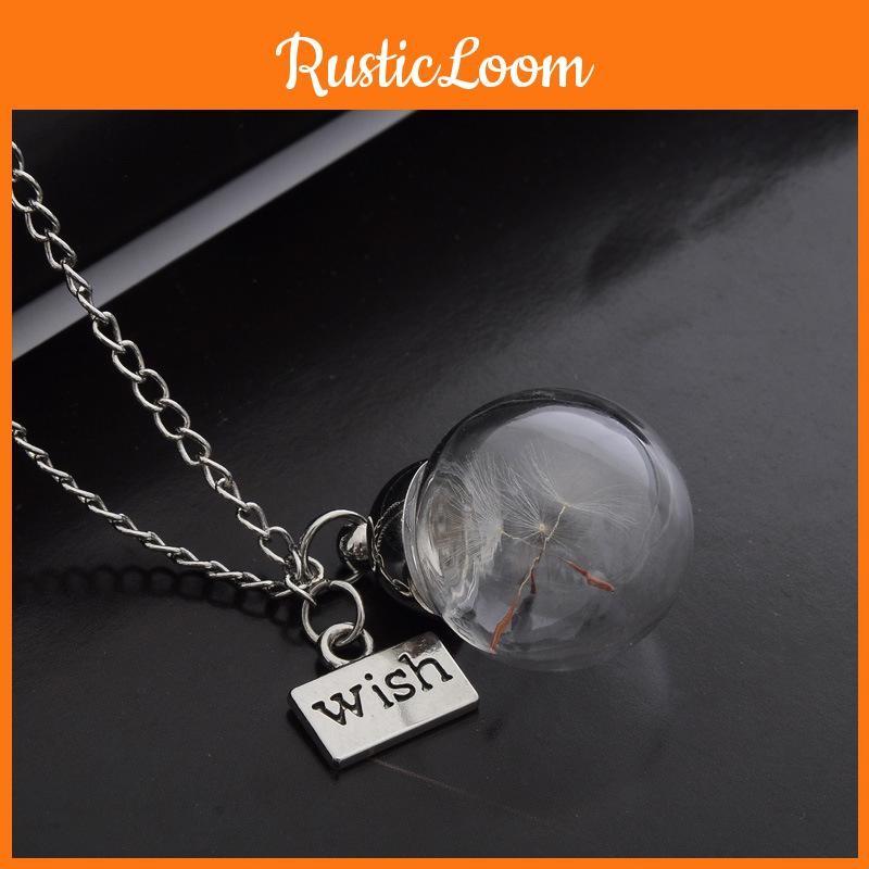 Glass Fashion Dandelion Bottle Girls Necklace Simple Decorative Accessories