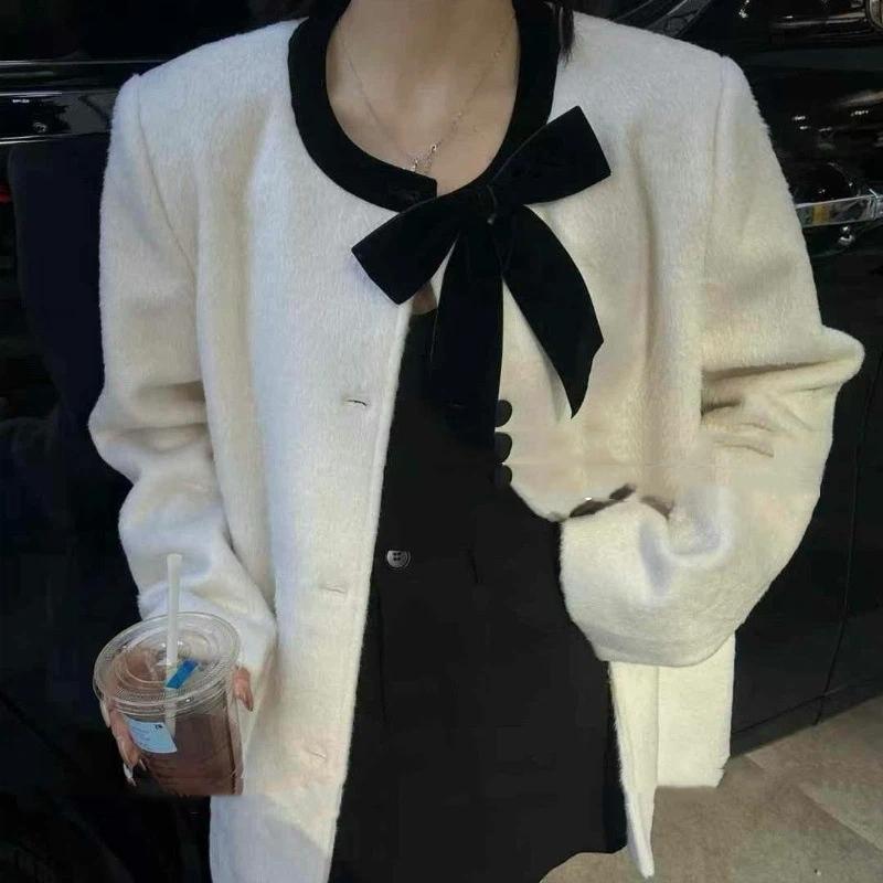 Schwarze Samt Schleife Brosche Hemd Pullover Dekoration Herbst Winter Accessoires Damen Mode Accessoires