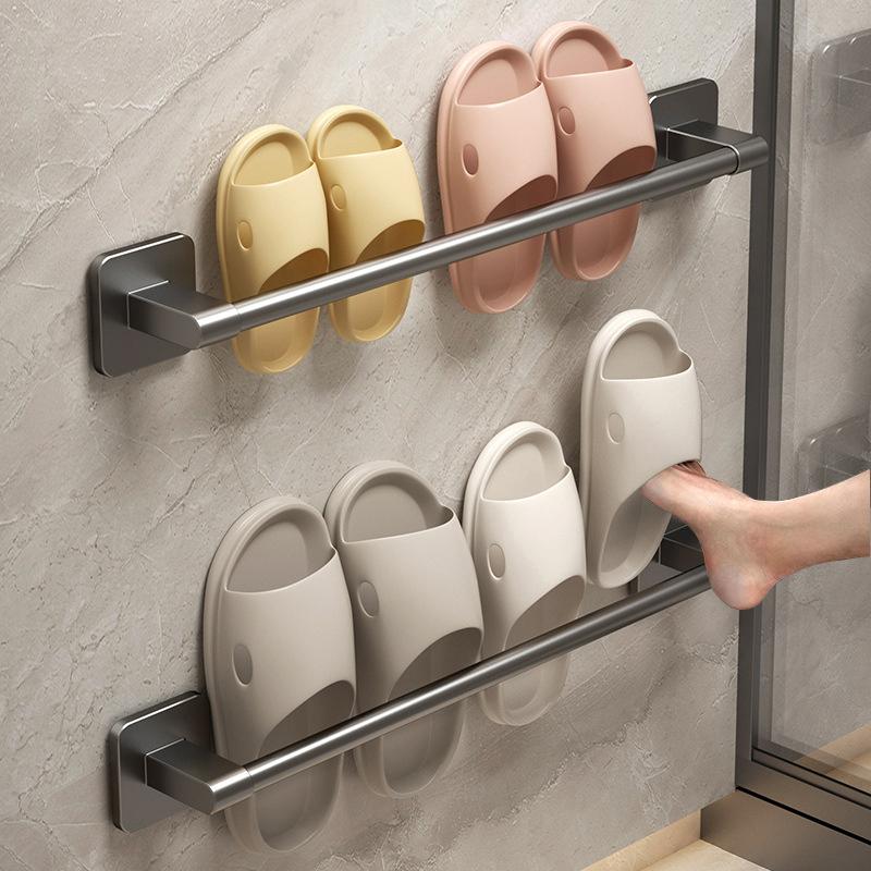 Portasciabatte da Bagno Senza Foratura Portasciabatte da Parete Slipper Storage Rack Camera da Letto Bagno Doccia Appendi Ciabatte da Bagno Organizzatore Babouche