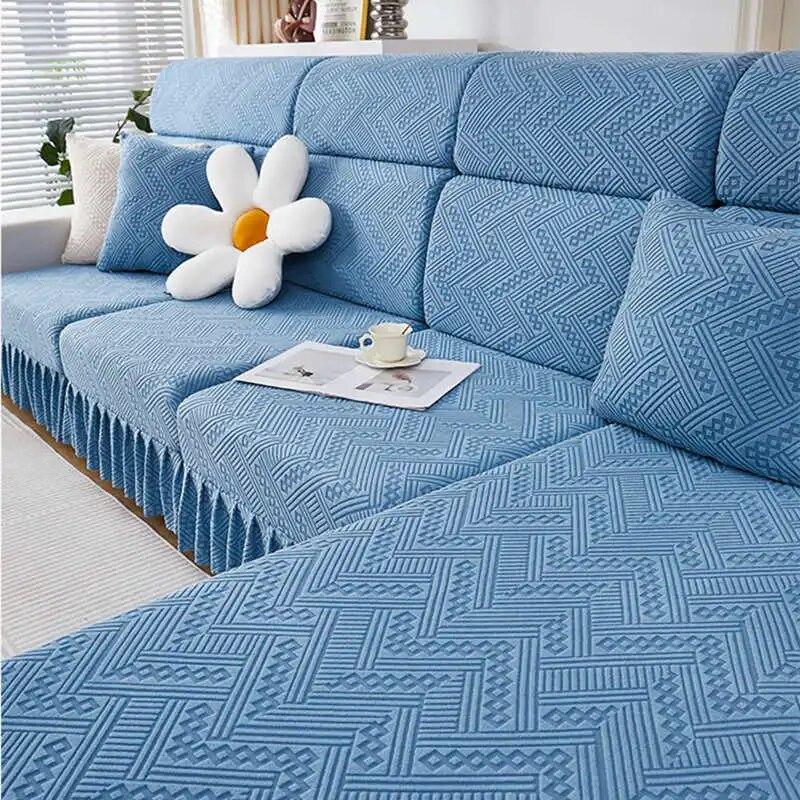 Four Seasons Universal Sofa Cushion Covers with Skirt All-inclusive Non-slip Couch Slipcover Combination Sofa Mattress