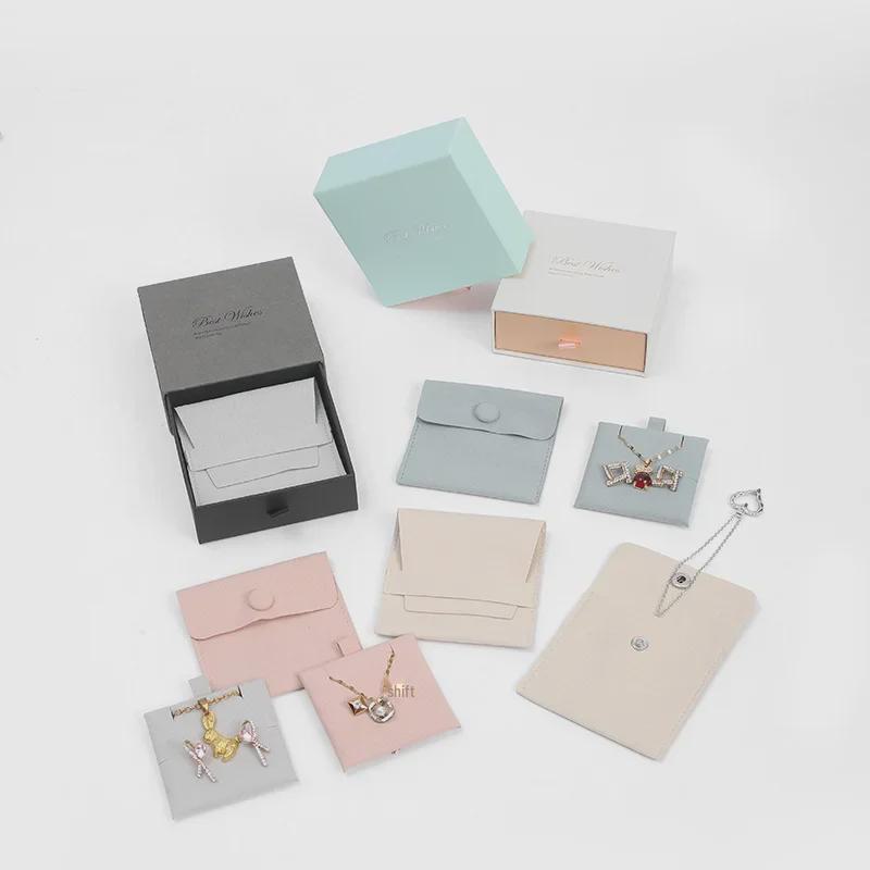 Microfiber Double-Sided Snap Jewelry Bag – Anti-Oxidation Storage for Necklaces & Pendants