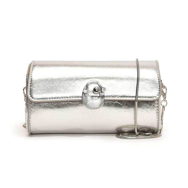 

Crossbody cylinder small bag women s 2025 new summer super fire versatile Internet celebrity explosion texture niche design advanced sense серебряный