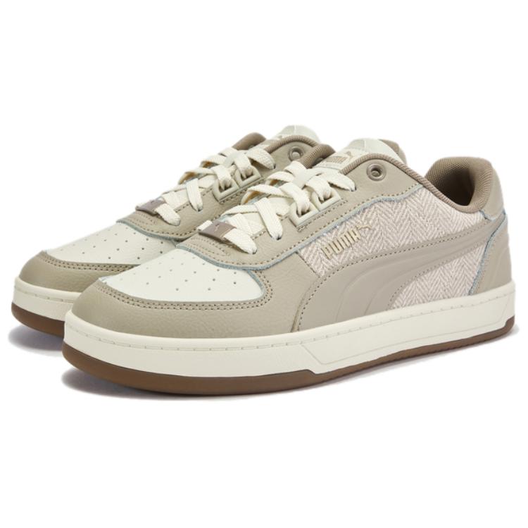 Puma Caven 2.0 Lux Sd Retro Casual Breathable Low-Top Sneakers Unisex Sneakers White Light-Brown 401277-02