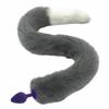 80Cm Long Grey White Fox Tail Cosplay Anal Butt Plug  Pet Play Butt Plug Tails