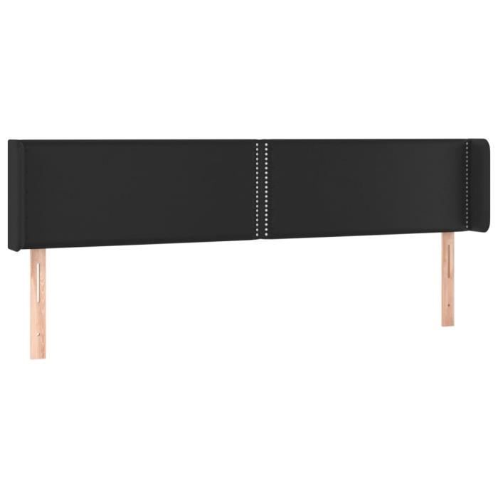 VidaXL Headboard with Ears Black 183x16x78-88 Cm Faux Leather3118730