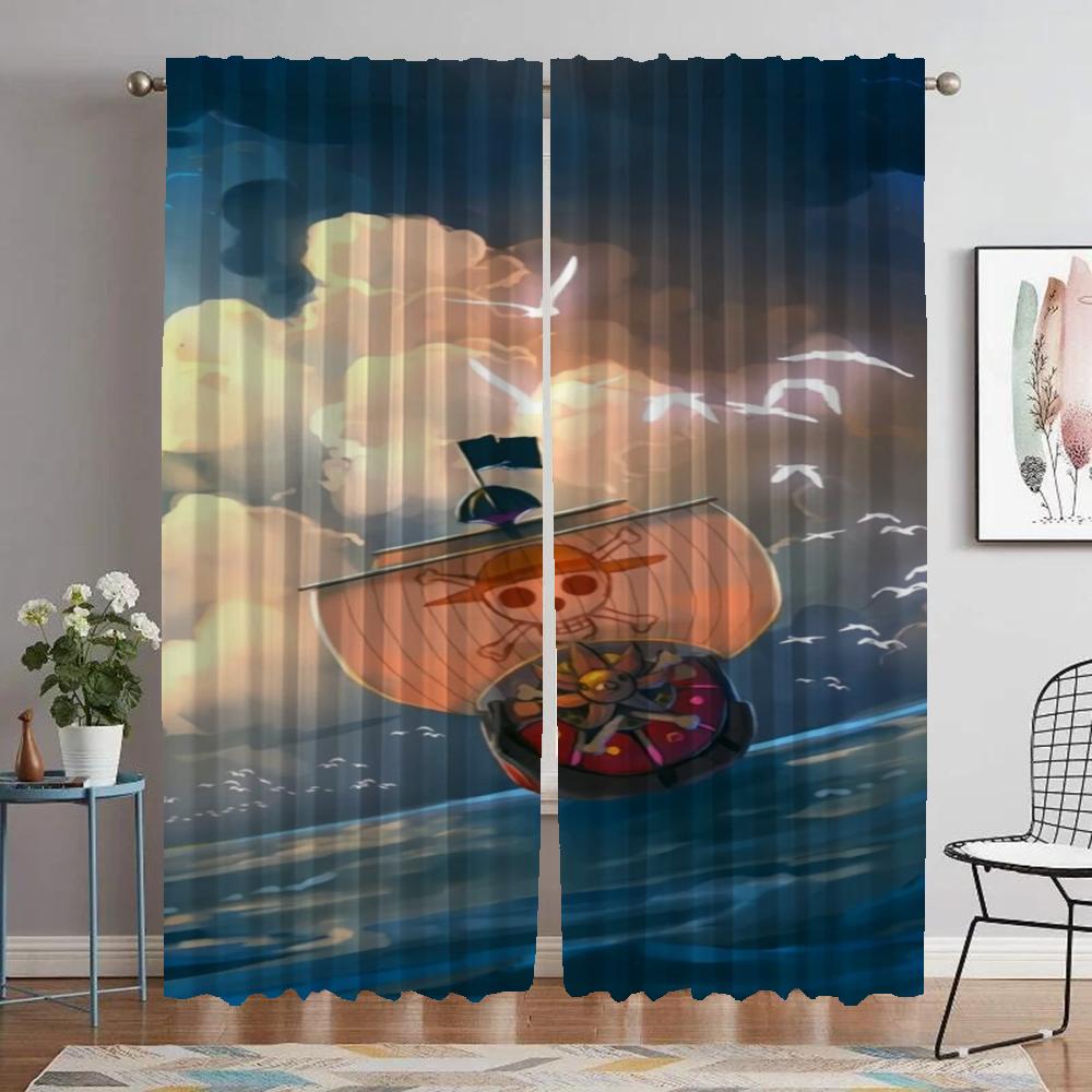 

One Piece Curtains Child Room Halloween Decoration Anti-mosquito Curtains for Camera Living Room Curtain Shades Partition Modern W86xH137cmx2pcs-CL