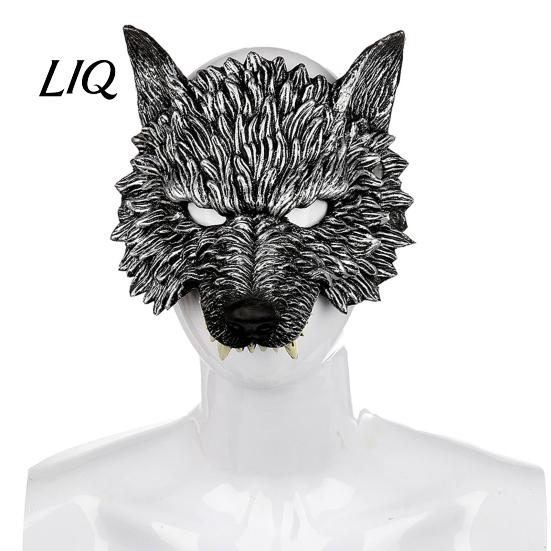 Medieval Wolf Mask 3D Head Mask, High Elastic Lightweight Comfortable Werewolf RP Material Costume with Adjustable Strap for Halloween Cosplay