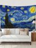 1pc Van Gogh Tapestry Famous Printed Blanket Wall Hanging Star Moon Night Tapestry Decoration Bedroom Study Home Decoration