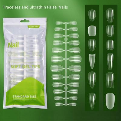120 Stück ultradünne, weiche Gel-Spitzen, transparente, spurlose künstliche Nagelspitzen, zum Aufdrücken von Sargnägeln für eine Maniküre mit natürlichem Aussehen