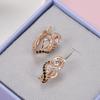 New Luxury Natural Black Zircon Earrings For Women Vintage Bride Wedding Earrings  Rose Gold Color Daily Fine Jewelry