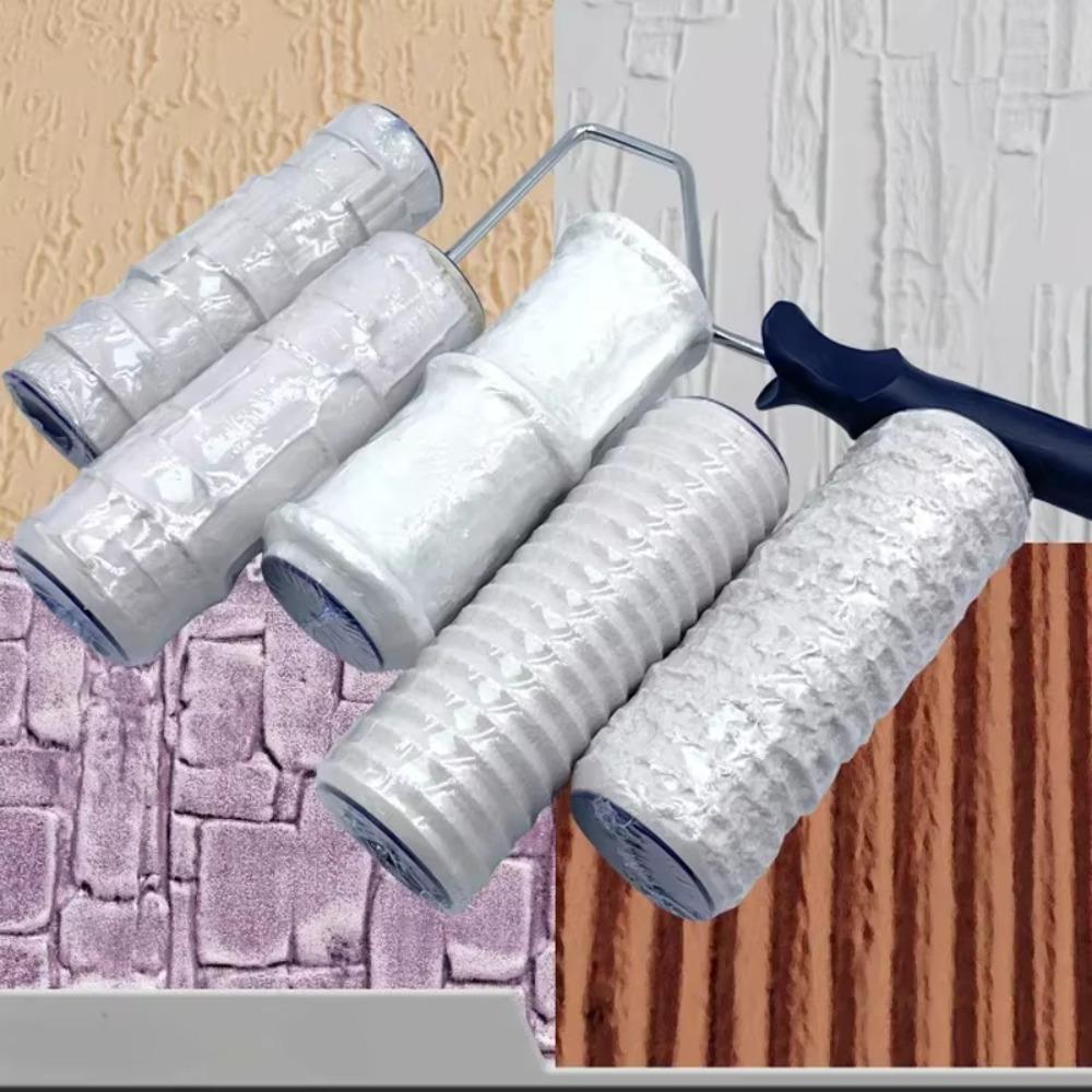 Textured Paint Roller for Wall Art Rubber Stamp Polyurethane Embossed Painting Tool