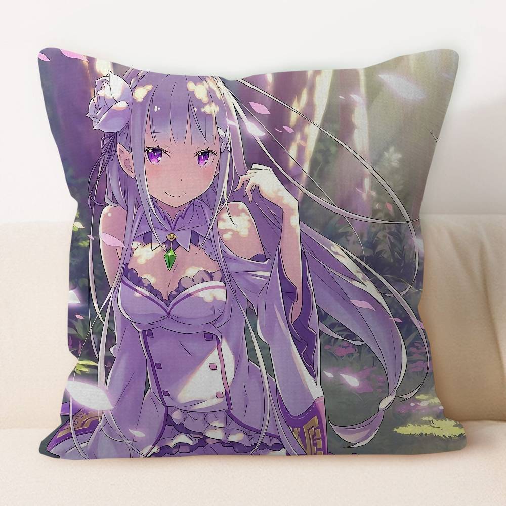 E-Emilia Anime Personalized Pillow Dust Cover Bedroom Kids Party Decoration Pillowcase Birthday Children Gift
