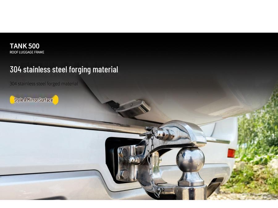 Tank 500 Trailer Hitch for 2022 Model - Stainless Steel Rogue Hook Off-Road Bar
