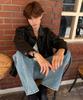 OWSA Vintage Pintuck Leather Jacket - Black