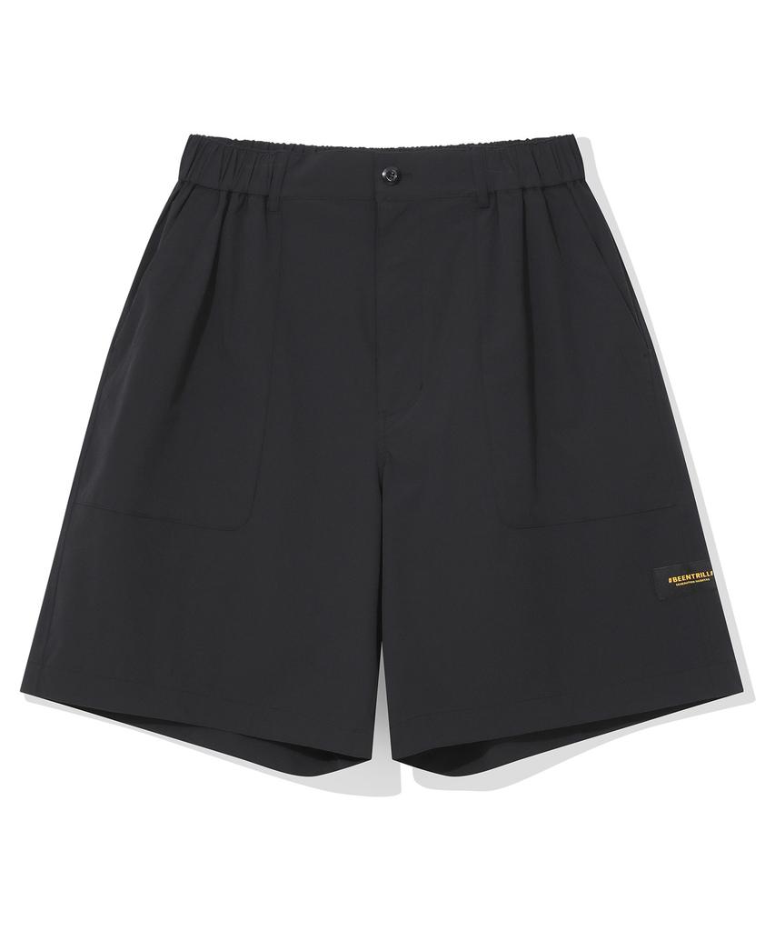 BEENTRILL Woven Tech Fatigue Shorts (Black)