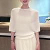 Fashion Black O-Neck Knitted Sweater Women Pullovers Summer Short Sleeve Knit Sweater Pullover Women Sueters