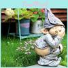Charming Resin Garden Gnome Adorable Lawn Ornament With American Style Design
