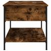 Coffee Table Smoked Oak 100x50x50 cm Wood Based Material and Metal