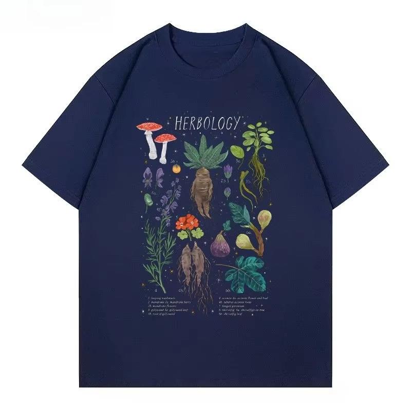 2026 New High Quality Fashion Herbal Graphic Printed Short Sleeve TShirts   Men and Women Tshirt  Plus Size Crew Neck Tops
