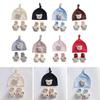 Winddichtes Baby-Mützen- und Socken-Set Für Babys Niedliche Bären-Baby-Mütze