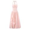 2025 European Autumn Women's Waist-Cinching Halter Neck Slimming Princess Dress