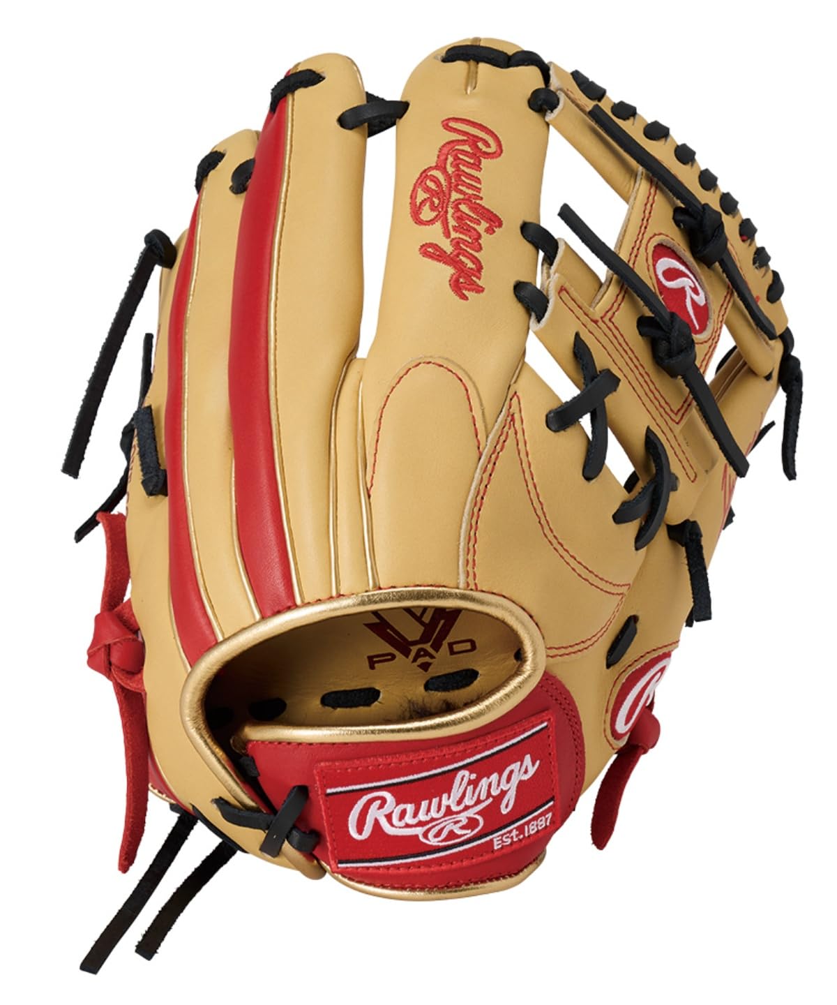

Rawlings Baseball Hyper Tech Color Sync Glove Throw Glove, Junior/Jr., Kids (GJ5FHTCN6L), All-Around, Camel/Scarlet, Large, Right-Handed