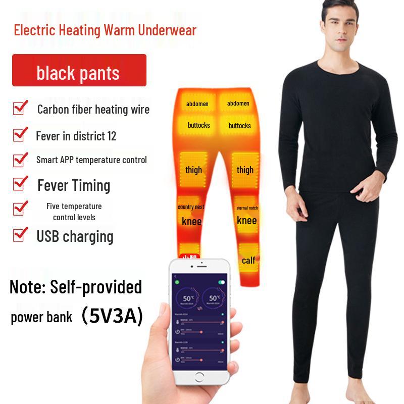 Winter Graphen USB Beheiztes Unterwäsche-Set für Herren & Damen: Intelligente elektrische Wärmekleidung