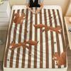 1PC Squirrel Stripes New Patterned Flannel Blanket High Quality All Seasons for Home Decor Warmth and Comfort Birthday Present Holiday Present