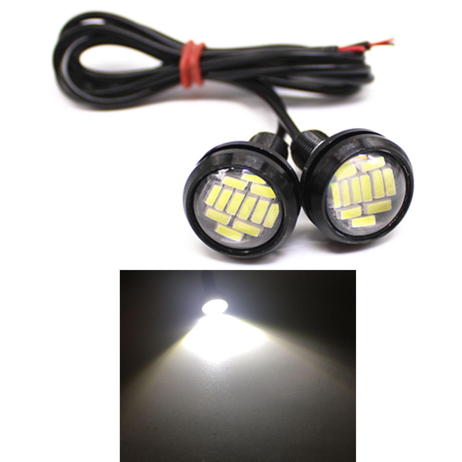 

2x светодиода Eagle Eye 23 мм 4014 12SMD высокой мощности для автомобиля, дневные ходовые огни, фонари указателей поворота, лампы подсветки номерного знака автомобиля, белые белый