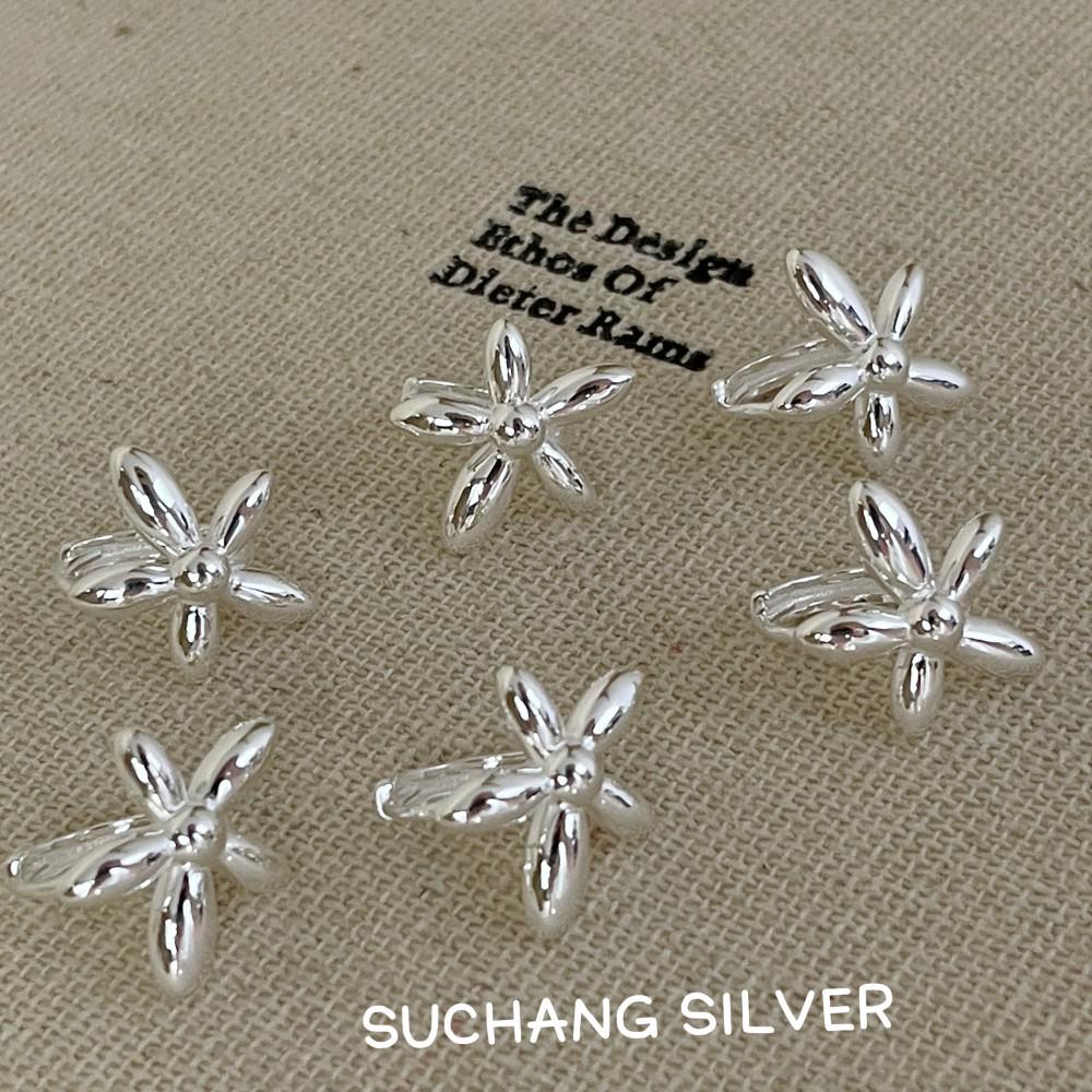 Su Chuang S925 Sterling Silver 3D Floral Earrings for Girls - Exquisite Korean Style