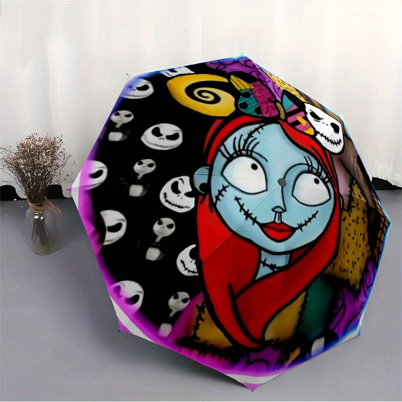 1pc Nightmare Before Christmas Folding Umbrella - Compact Travel Umbrella with 8-Rib Design, Manual Open/Close yy250728031
