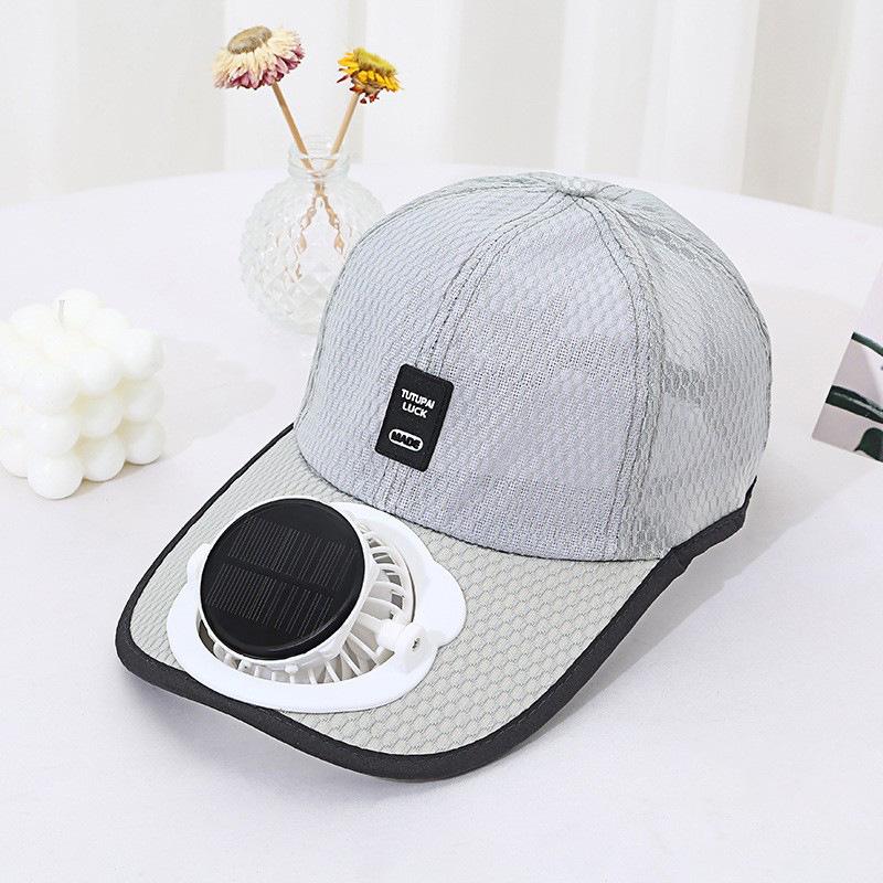 Summer Mesh Baseball Cap with Solar Fan and Sun Protection