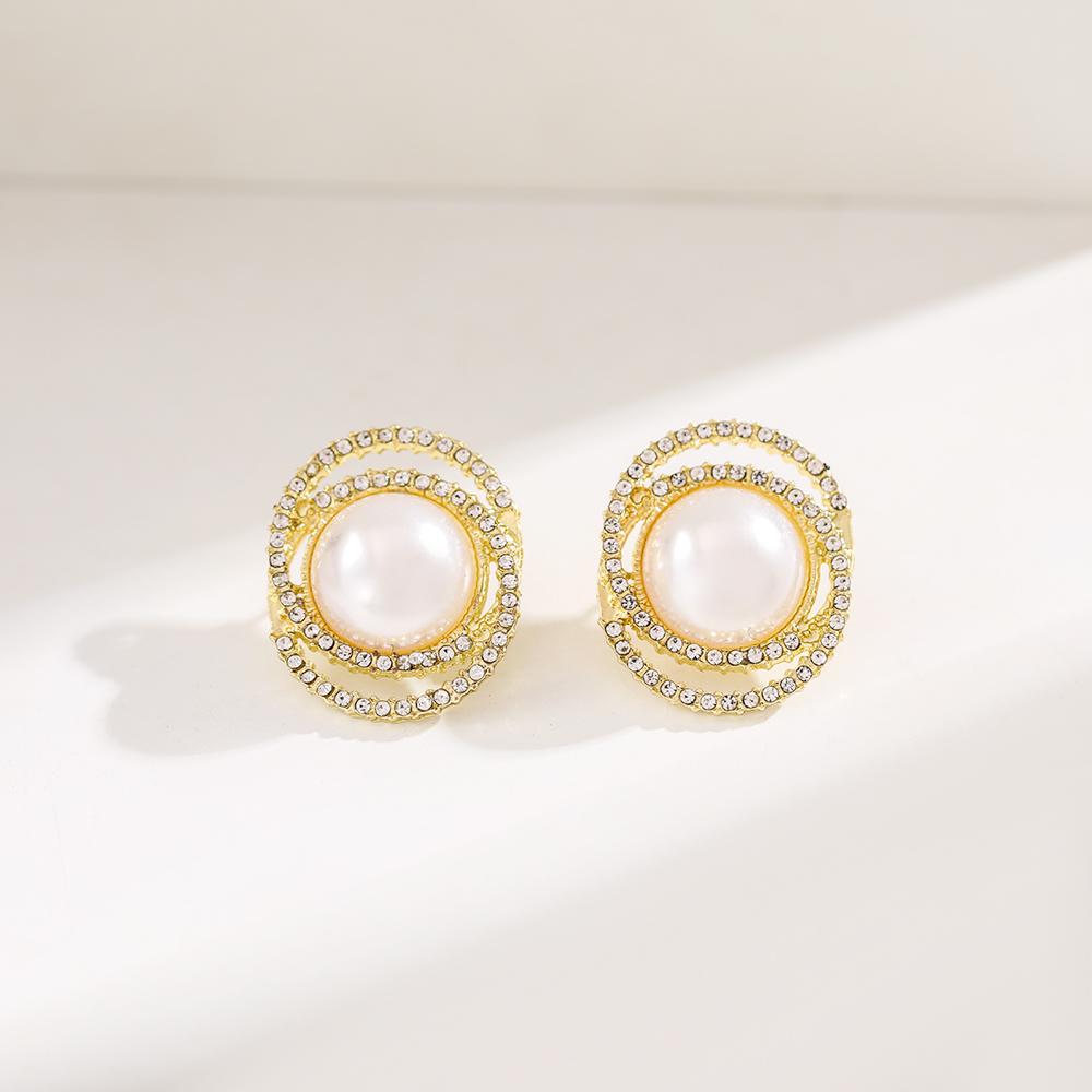 Boucles d'oreilles élégantes de couleur or pour femmes, tempérament blanc, boucles d'oreilles irrégulières, bijoux tendance, cadeaux