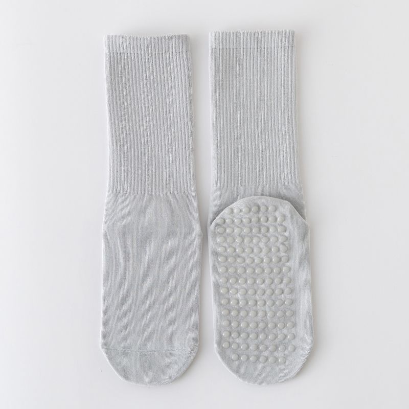 

Носки от скатывания Подошва Нескользящие Носки для пилатеса Фитнеса Йоги Бесшовные Носки Высокие Спортивные Носки Хлопковые Носки для Женщин Gray anti-Pilling