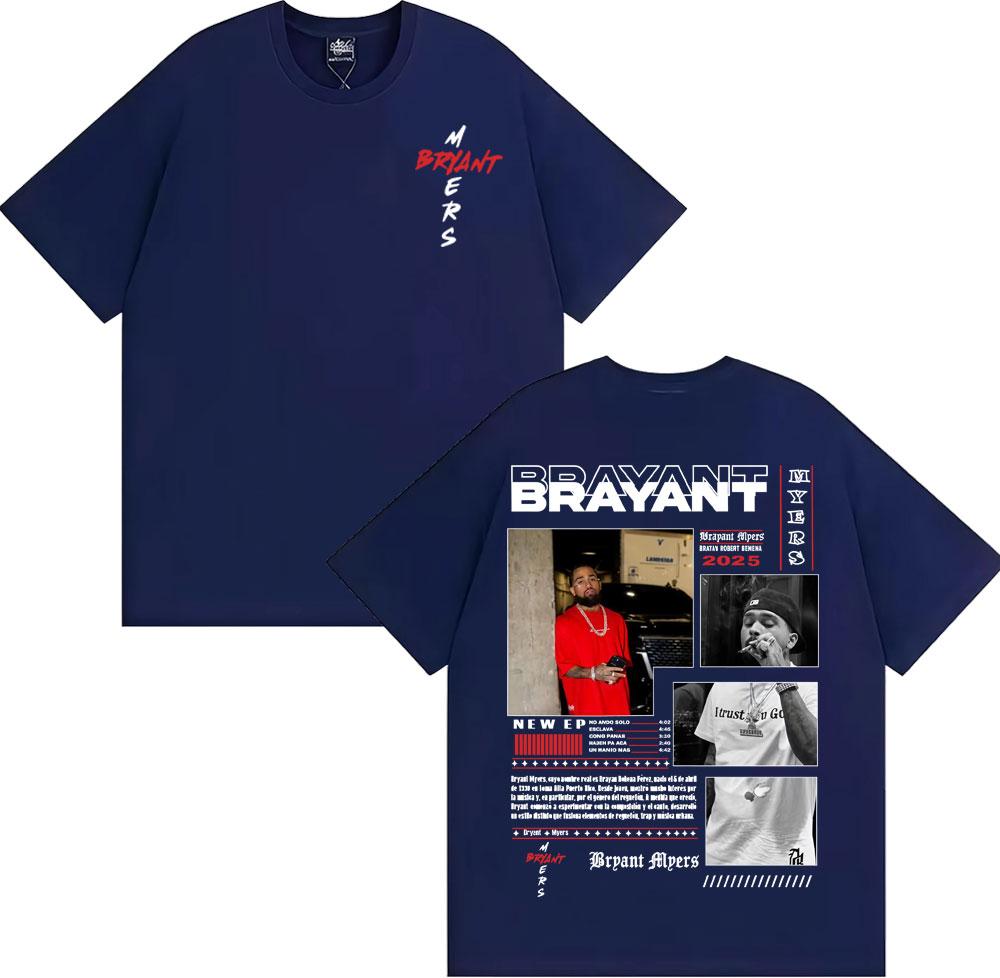 Rapper Bryant Myers Merchandising Tour Album T-shirt Abbigliamento Uomo Harajuku Streetwear T-shirt Comfort Puro Cotone Magliette Hip Hop