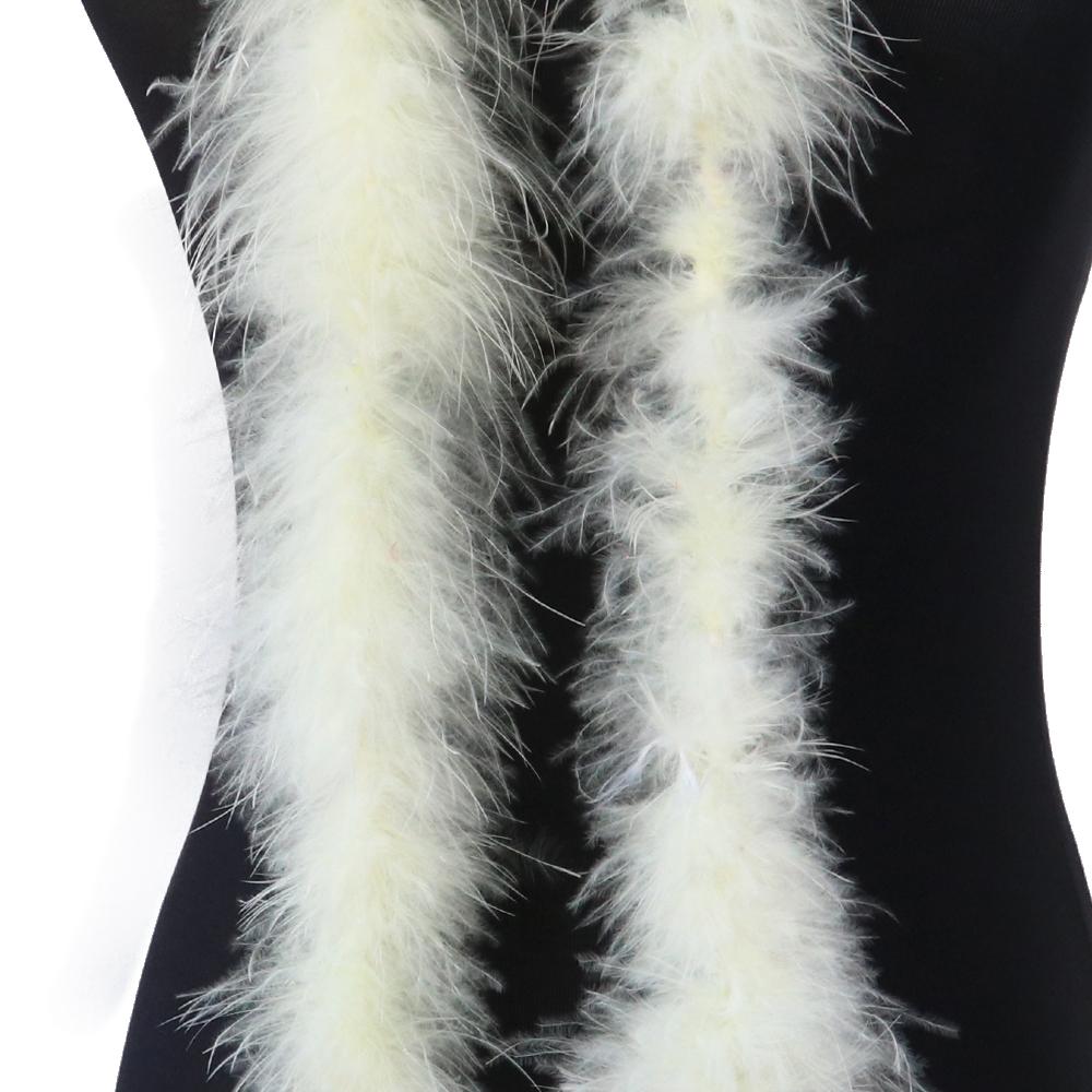 2 Meter Natürliches Truthahnfedern Boa 11g für DIY Bastel Schal Tuch Dekoration Flauschiges Federboa Nähen Kostüm Kleid Weihnachtsbaum Dekoration