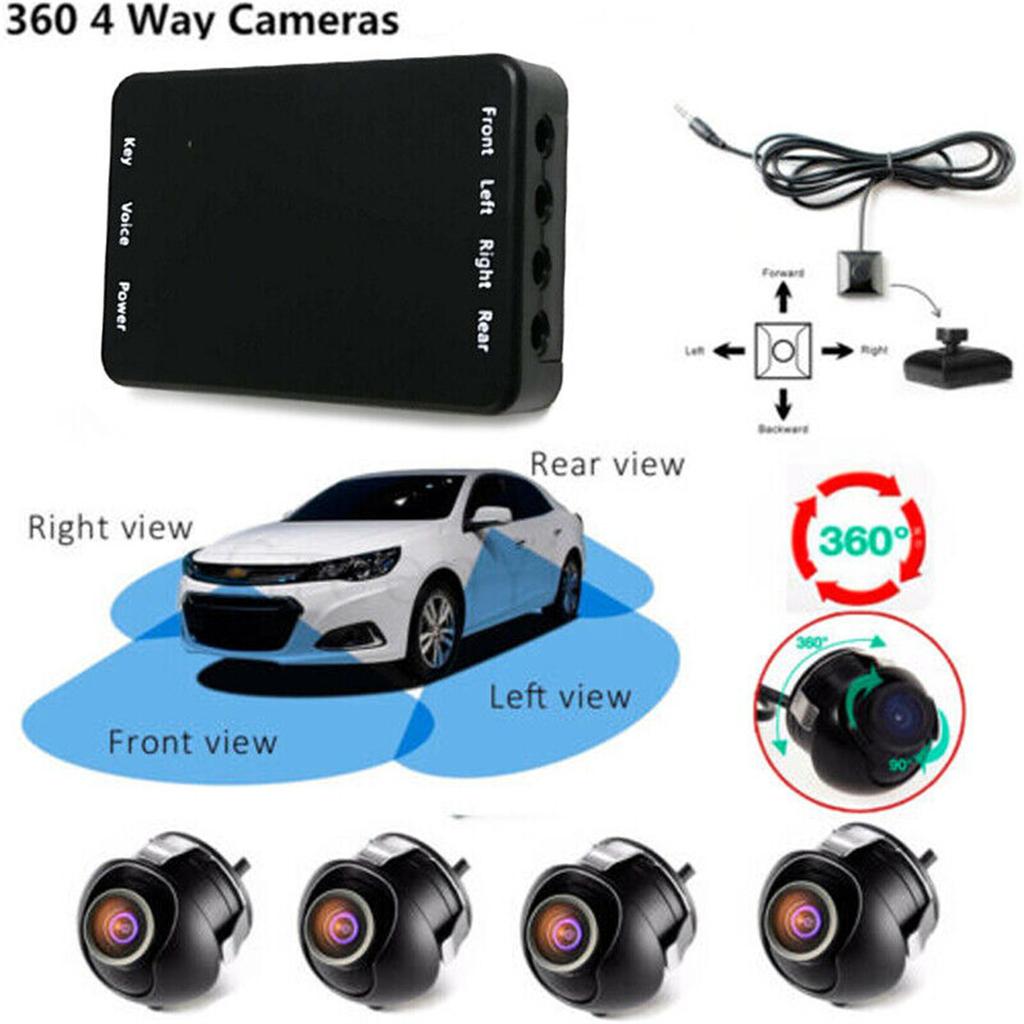 360 View Auto Car Control Box 4 Way Cameras Switch System Reversing Image Camera