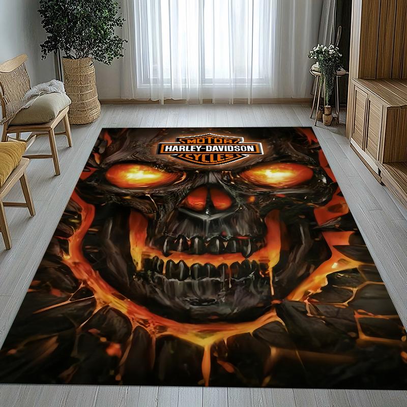 Retro H-Harleys Racing Moto Living Room Non-Slip Area Rug Soft Carpet for Bedroom Kids Playroom Sofa,Home Decor Doormat Gift