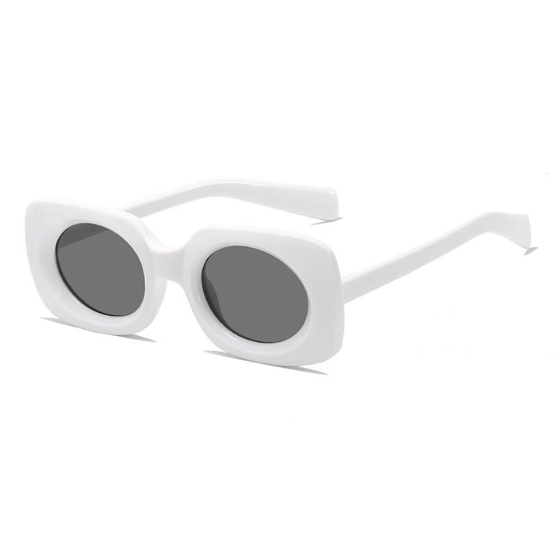 

Square Sunglasses Street Shot Fashion Women S Sunglasses High-End Macarons Thick Frame Oval Glasses Men