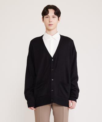 Adhoc Unisex Oversized Basic Cardigan (Black)