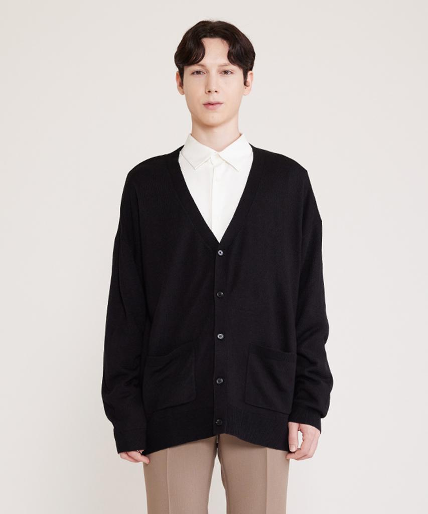 Adhoc Unisex Oversized Basic Cardigan (Black)